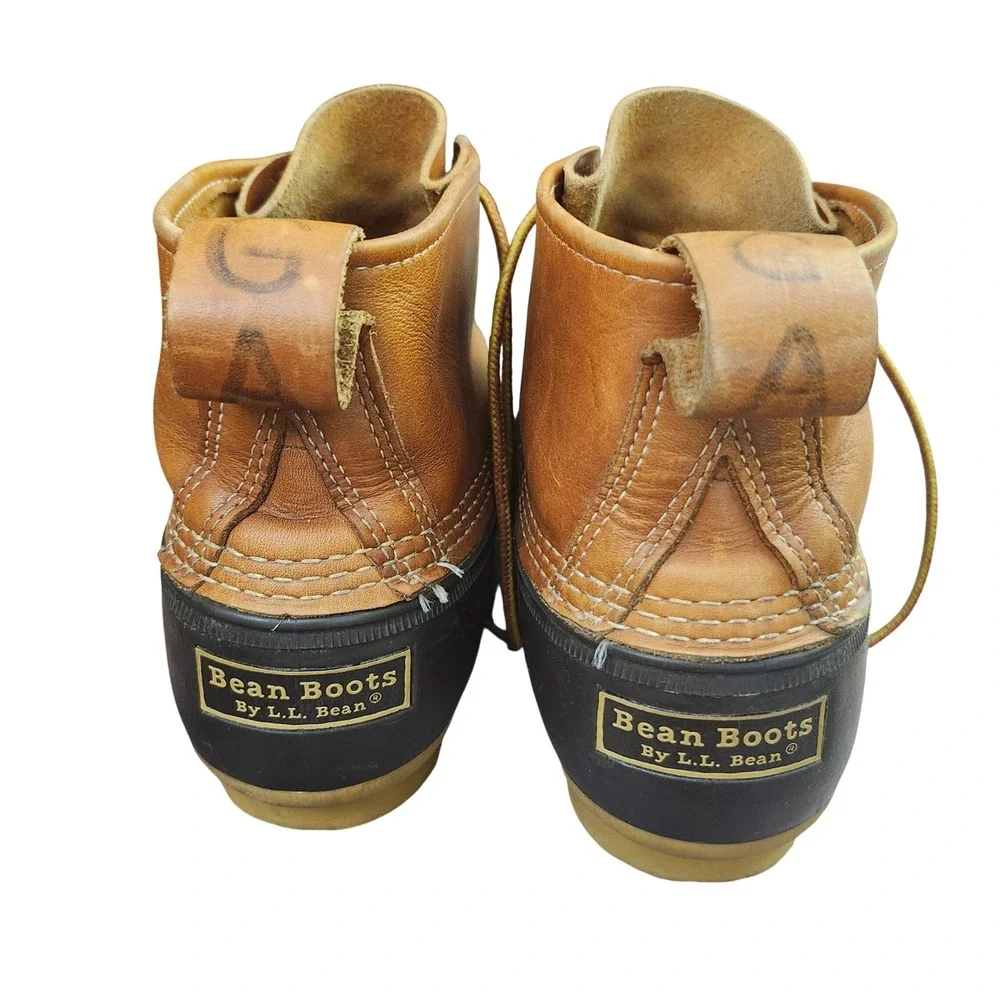 LL Bean Bean Boots 6 Inch Duck Boots Brown Tan Leather Waterproof M 11 Classic